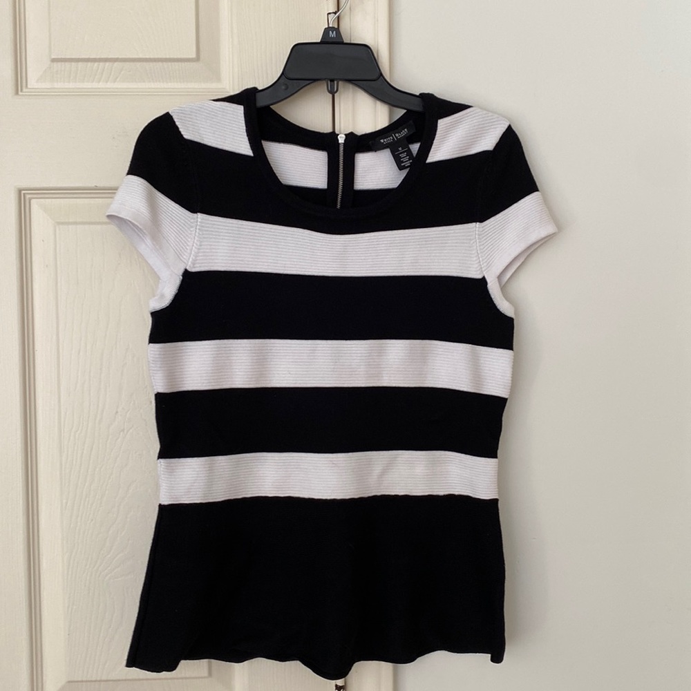 Black and white striped blouse from White House Black Market